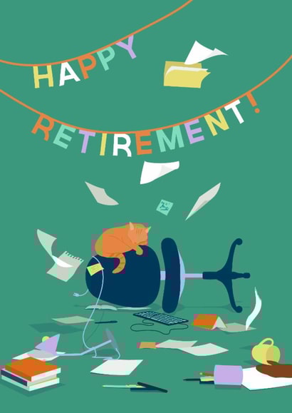 Retirement empty office card created by Alice Mollon