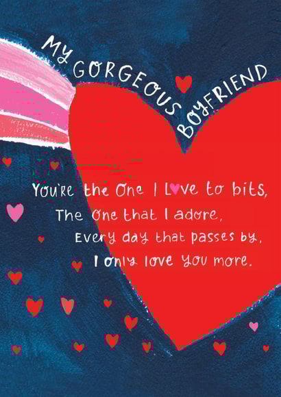 Classic Valentine's Day Card - Gorgeous Boyfriend - Love You More created by Paper Salad