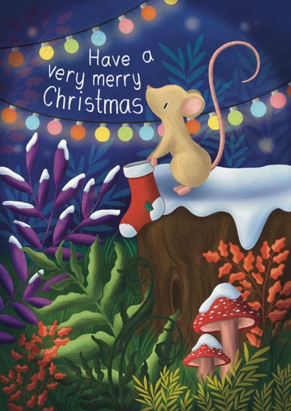 Whimsical Woodland Christmas Card for Nature Lovers created by Pixiecraft