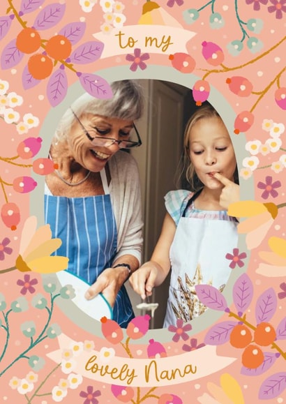 Pretty Mother's Day/Birthday Card - For Nana - Flowers created by The Pattern Press