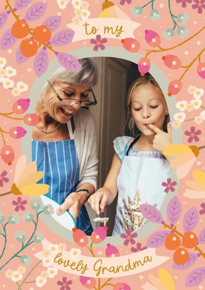 Pretty Mother's Day/Birthday Card - For Grandma - Flowers created by The Pattern Press