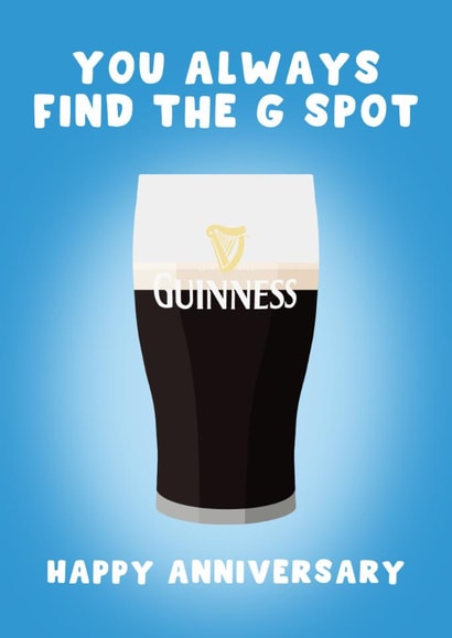 Cheeky Anniversary Card - For Him - Guinness - G Spot created by Pink Peach Cards
