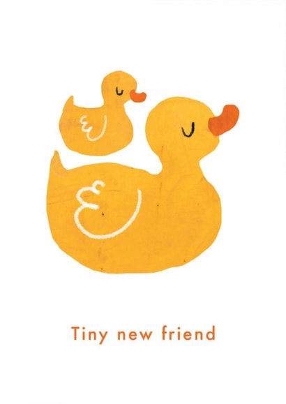 Cute New Baby Card - Tiny New Friend - Rubber Ducks created by Emily Nash Illustration