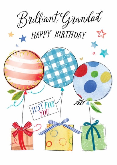 Traditional Birthday Card - For Grandad - Balloons created by Katie Phythian Design