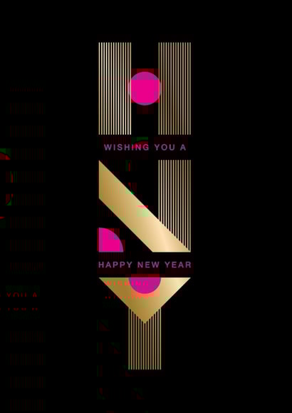 Stylish Funky Typographic New Year Card for Friends created by Kelly Price