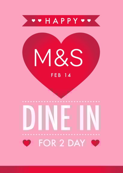Fun Valentine's Day Card - M&S - Dine In For 2 created by Mrs Best Paper Co.