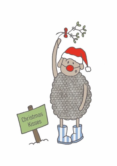 Mistletoe Christmas Kisses Sheep Card created by FELLTARN