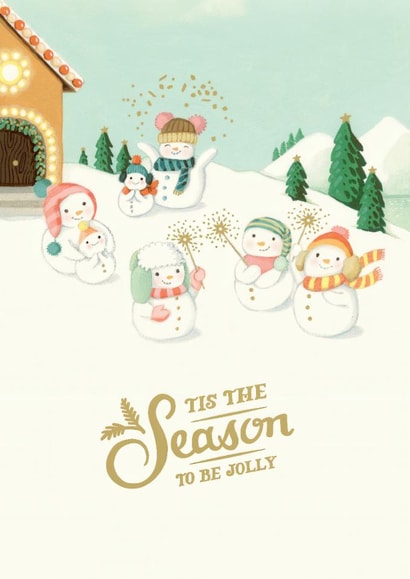 Cute Christmas Card - Jolly Snowmen created by Ohh Deer