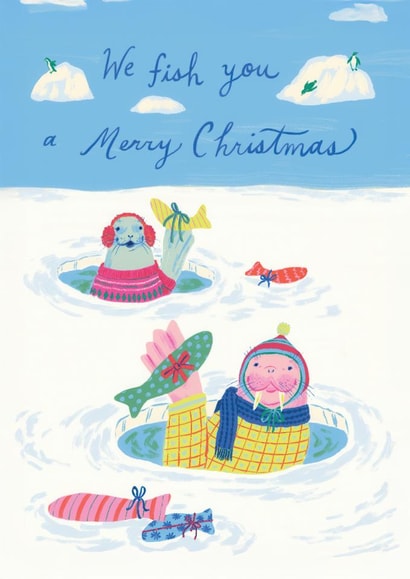 Cute Christmas Card - Arctic Seals created by Ohh Deer