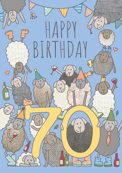 70th sheep birthday card funny created by FELLTARN