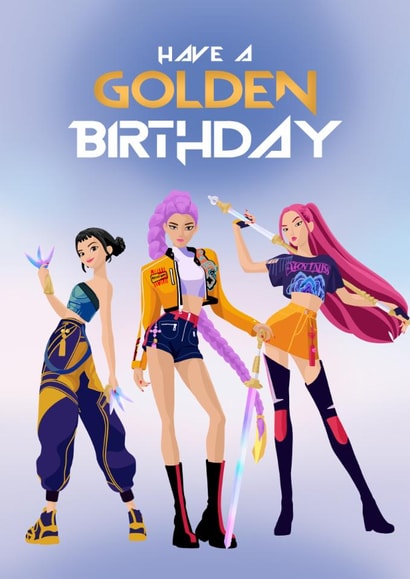 Fun Birthday Card - Kpop Demon Hunters - Golden Birthday created by Pink Peach Cards