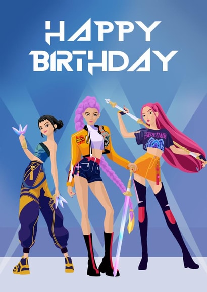 Fun Birthday Card - KPop Demon Hunters - Happy Birthday created by Pink Peach Cards