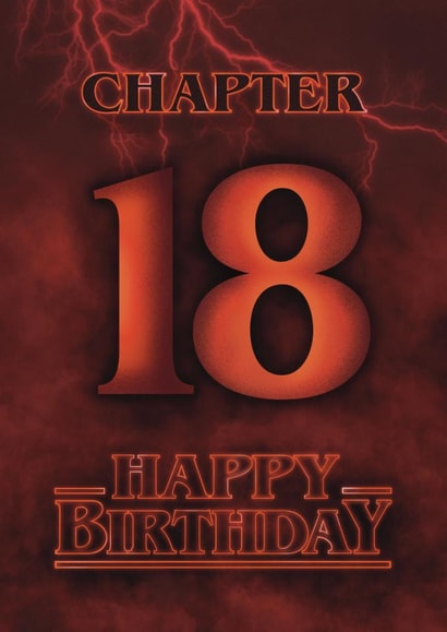 Fun 18th Birthday Card - Stranger Things created by Choo Choo