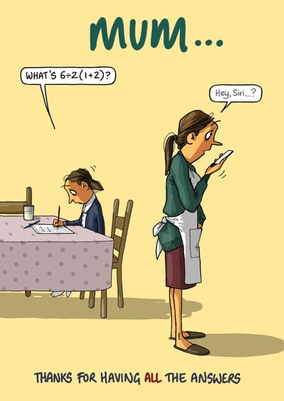 Funny Mother's Day Card - Homework Answers created by Bryony Jackson Walters