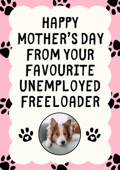 Funny Mother's Day Card - Favourite Unemployed Freeloader created by Sundiva Designs