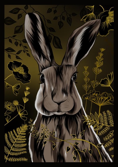 Cute Woodland Hare Card – Nature Lover Gift – For Friend or Just Because created by Leanne Congdon