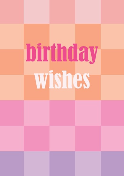 Classic Birthday Card - Colourful Checkerboard Design - For Her created by Pink Pig