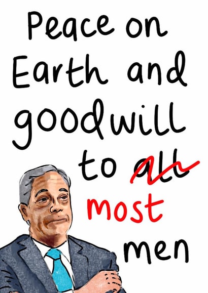 No thanks Farage card created by Rosie Johnson Illustrates