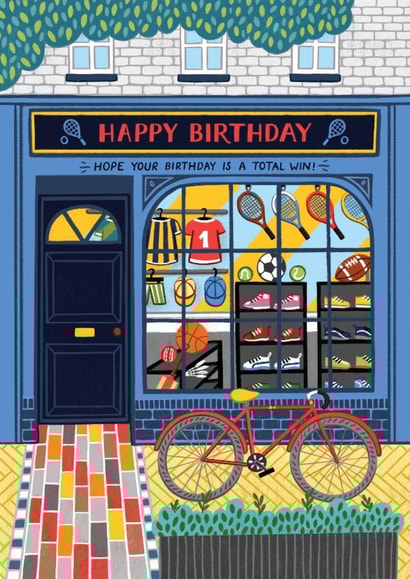 Classic Birthday Card For Him - Hope Your Birthday Is a Total Win! - Sports Shop created by Pear Tree Press
