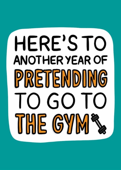 Funny New Year Card - Gym Resolution Card - Sarcastic Card created by TeePee Creations