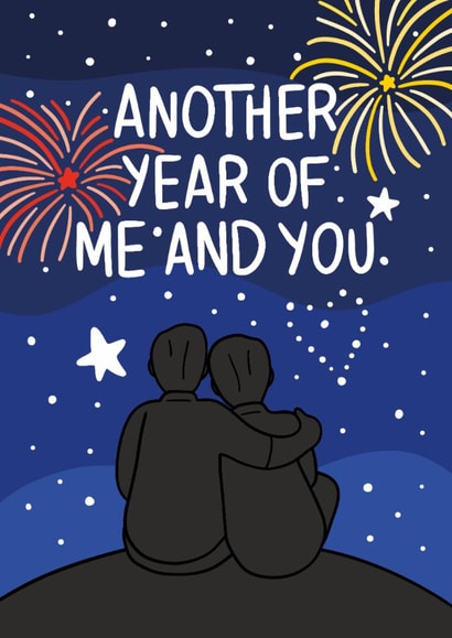 Another Year of Me and You - Cute New Year Card for Husband - For Him created by TeePee Creations