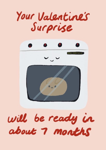 Cute Valentine's Day Card - Pregnancy - Your Valentine's Surprise - Bun In The Oven created by JOLLY AWESOME