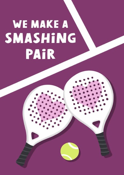 Punny Anniversary/Valentine's Day Card - We Make A Smashing Pair - Padel created by @tikkled.pink