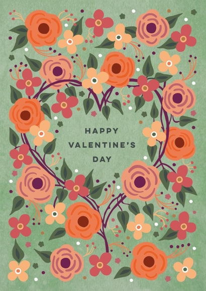Pretty Valentine's Day Card - Heart And Roses - Floral created by Eli the Goat