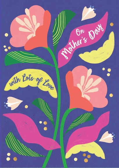Classic Mother's Day Card - With Lots Of Love - Flower created by Laura Darrington Design Ltd.