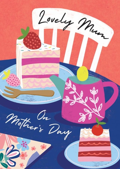 Classic Mother's Day Card - Table - Cakes created by Laura Darrington Design Ltd.