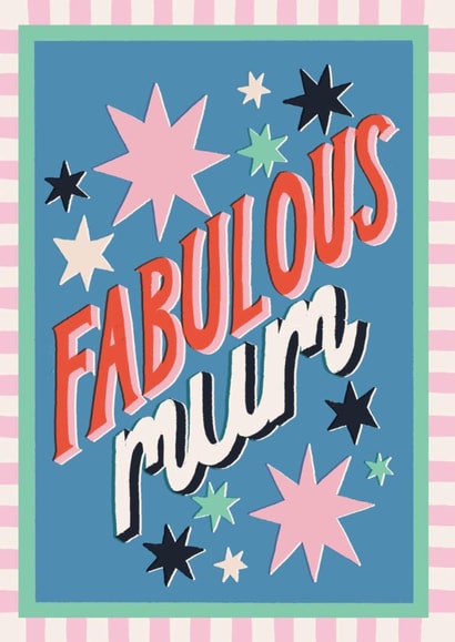 Classic Mother's Day Card - Fabulous Mum - Stars created by Laura Darrington Design Ltd.