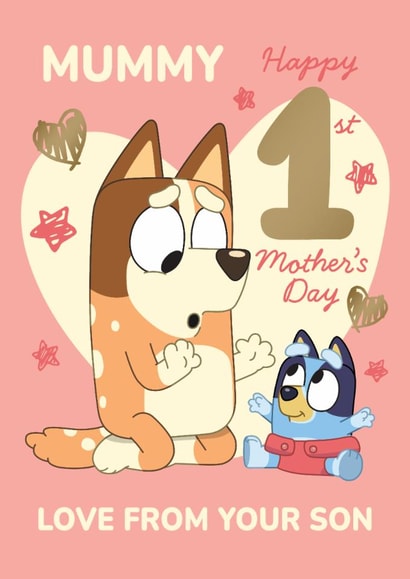 Cute 1st Mother’s Day Card – Bluey - From Your Son created by Danilo