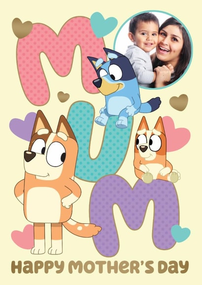 Cute Mother’s Day Photo Card - From The Kids – Bluey Personalised Card created by Danilo