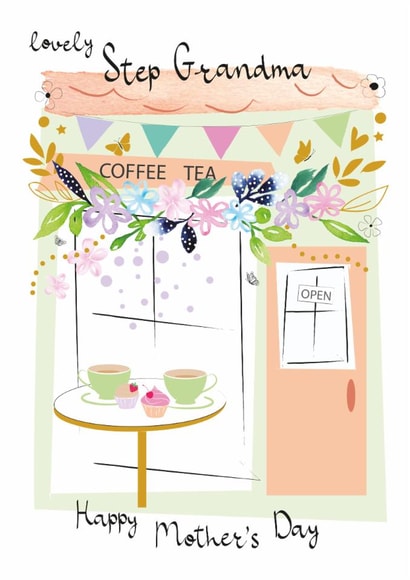 Traditional Mother's Day Card - For Step Grandma - Afternoon Tea created by SABIVO Design by Sabina