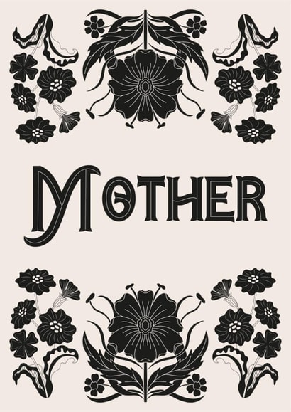 Gothic Mother Card – Dark Floral Illustration for Alternative or Goth Mums created by Sad Girl Illustration