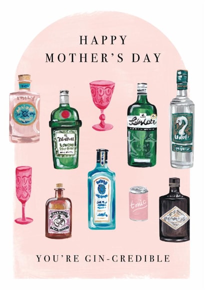 Classic Mother's Day Card - Gin - You're Gin-Credible created by Making Meadows Ltd