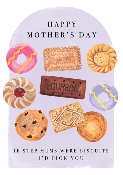 Classic Mother's Day Card - For Stepmum - Biscuits created by Making Meadows Ltd