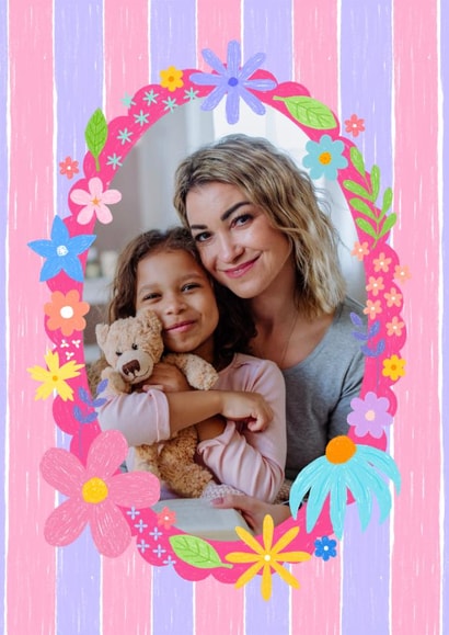 Beautiful Floral Personalised Card - For Mum, Aunt, Nan, Gran, Step Mum - Flower created by Ludicrous Prints