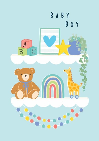 New Baby Boy - Cute - Nursery - Baby Toys - Rainbow - Teddy created by Rosanna Rossi