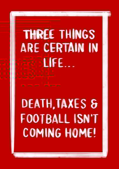 Hilarious Football Card For England Fans - World Cup Greetings Card created by ZB CREATIVE