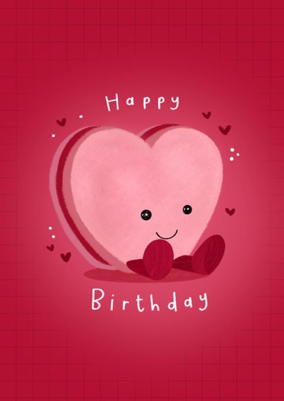 Cute Birthday Card - Heart - Jellycat created by katie illustrated