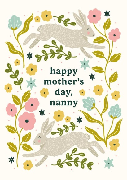 Cute Mother's Day Card - For Nanny - Rabbits created by Abbie Imagine