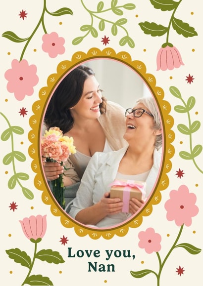 Pretty Mother's Day Card - For Nan - Floral Frame created by Abbie Imagine