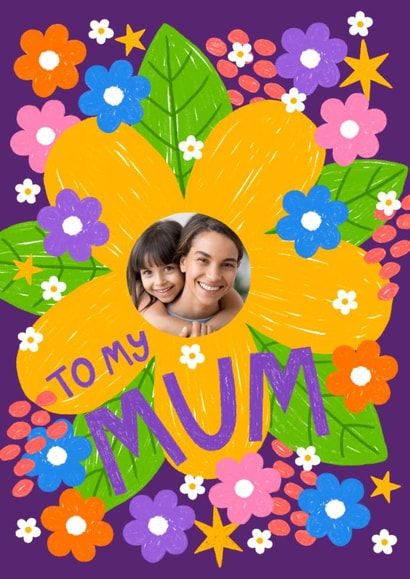 Funky Flower Card for Mum - Pretty and Colourful Mother's Day Card - Fun Florals created by Ludicrous Prints