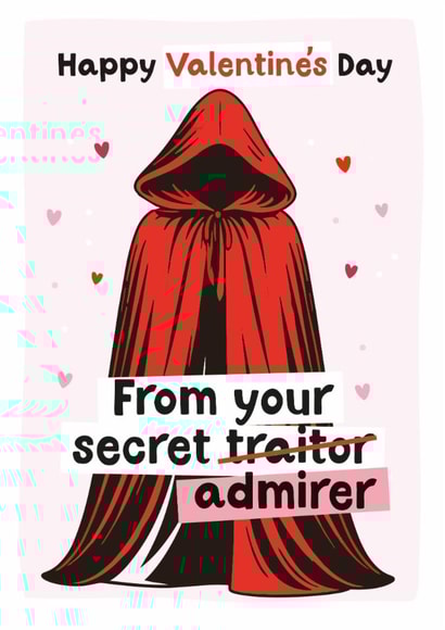 Secret Traitor Valentines card created by Percy & Pearl
