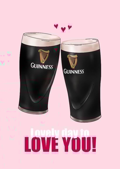 Cute Valentines card for your Significant Other - Irish Guinness Pints Card created by Aoife Phelan