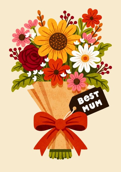 Classic Mother's Day Card - Best Mum - Bouquet Of Flowers created by Folio | Ian Owen