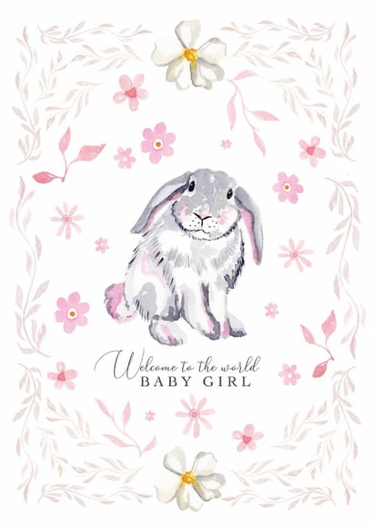 Pretty Pink Bunny Baby Girl Card created by Samantha