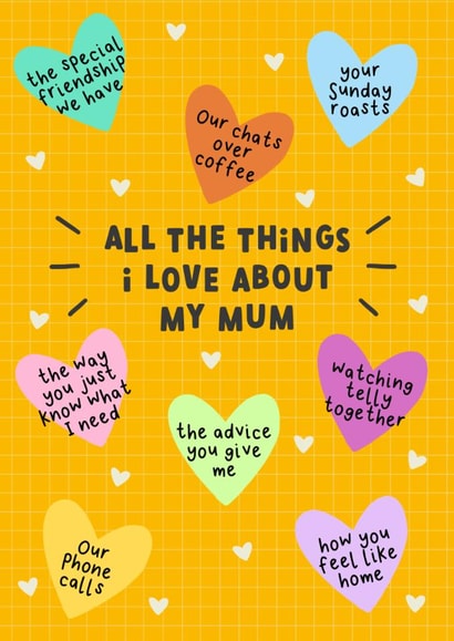 Classic Mother's Day Card - All The Things I Love About My Mum created by Sarah Harding