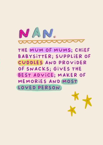 Classic Mother's Day Card - For Nan - Heartfelt Definition created by Sarah Harding